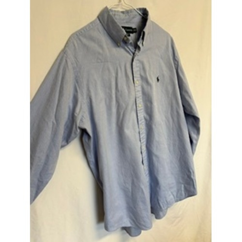 Ralph Lauren Mens Classic Fit Light Blue Oxford Button Down Shirt 16.5 32/33 - Picture 3 of 6